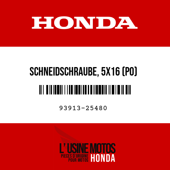 image de 93913-25480 SCHNEIDSCHRAUBE, 5X16 (PO)