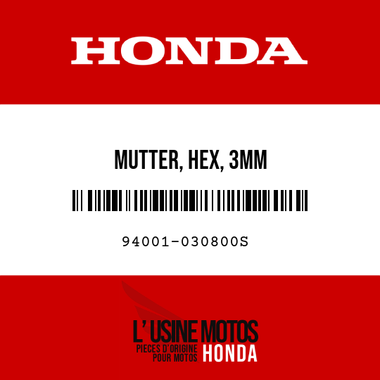 image de 94001-030800S MUTTER, HEX, 3MM
