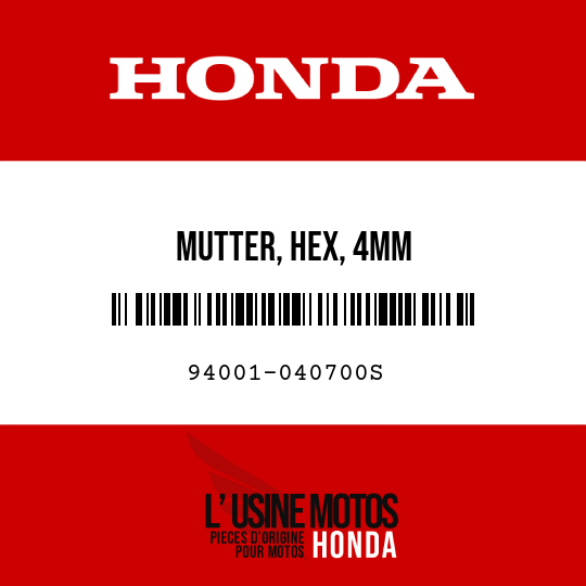 image de 94001-040700S MUTTER, HEX, 4MM