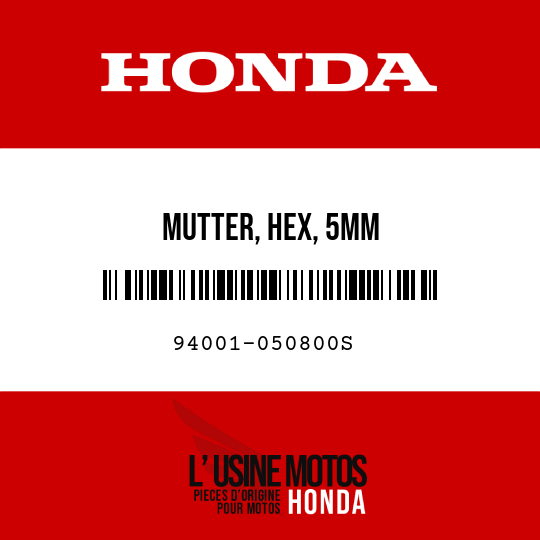 image de 94001-050800S MUTTER, HEX, 5MM