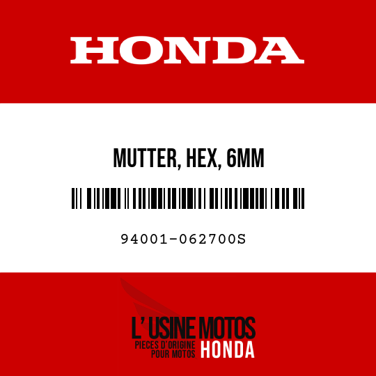 image de 94001-062700S MUTTER, HEX, 6MM
