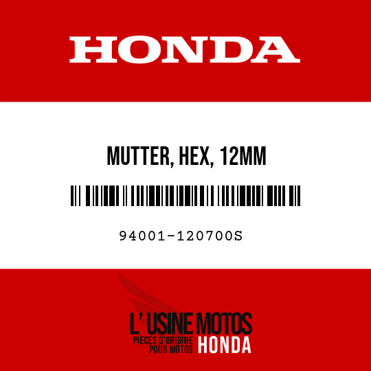 image de 94001-120700S MUTTER, HEX, 12MM