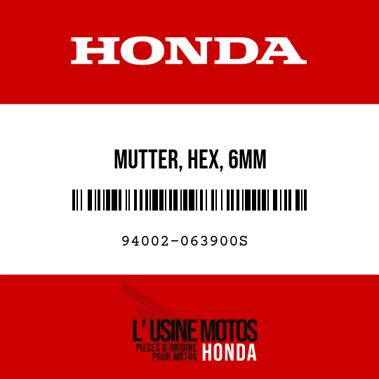 image de 94002-063900S MUTTER, HEX, 6MM