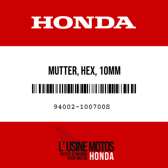 image de 94002-100700S MUTTER, HEX, 10MM