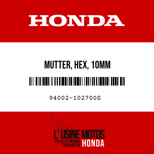 image de 94002-102700S MUTTER, HEX, 10MM