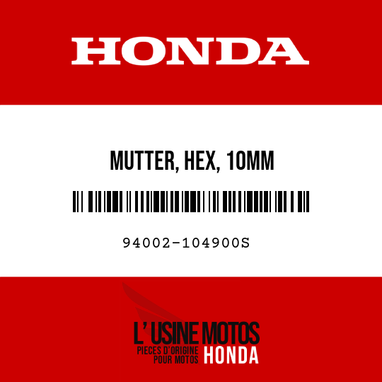 image de 94002-104900S MUTTER, HEX, 10MM