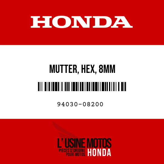 image de 94030-08200 MUTTER, HEX, 8MM
