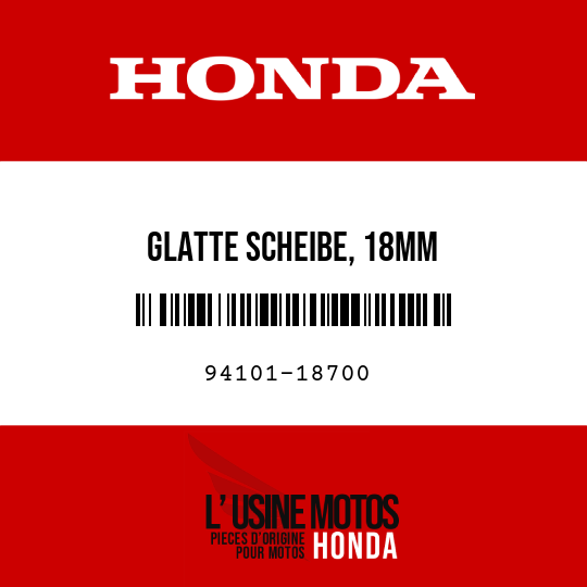 image de 94101-18700 GLATTE SCHEIBE, 18MM