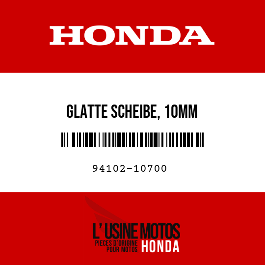 image de 94102-10700 GLATTE SCHEIBE, 10MM