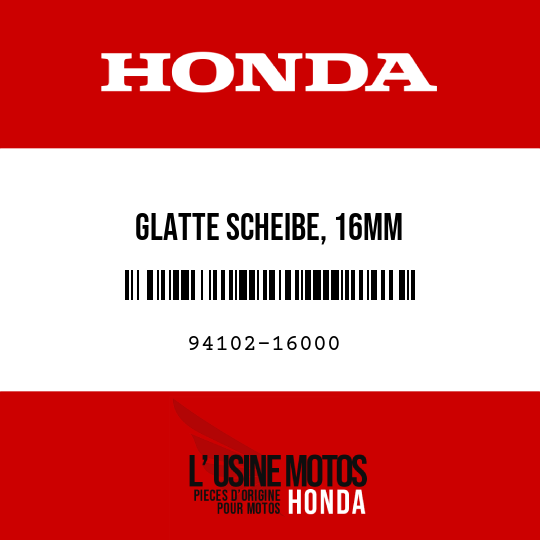 image de 94102-16000 GLATTE SCHEIBE, 16MM