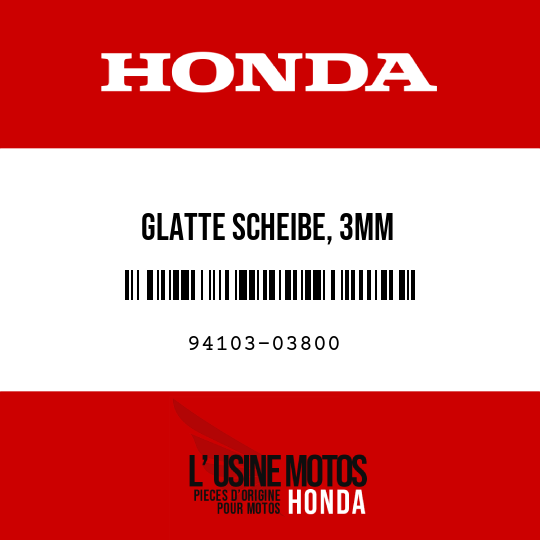 image de 94103-03800 GLATTE SCHEIBE, 3MM