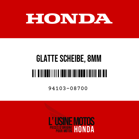 image de 94103-08700 GLATTE SCHEIBE, 8MM