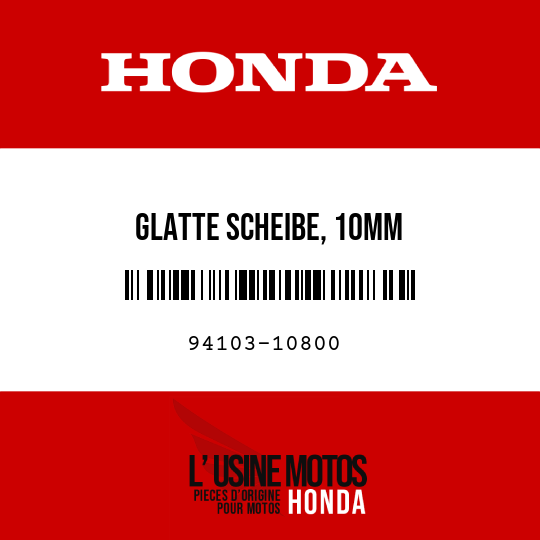image de 94103-10800 GLATTE SCHEIBE, 10MM