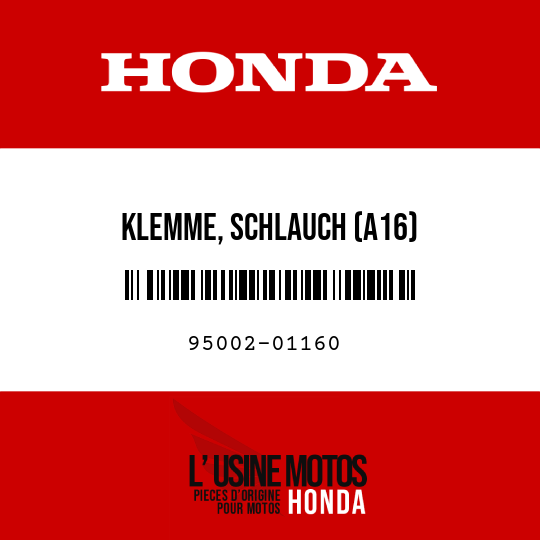 image de 95002-01160 KLEMME, SCHLAUCH (A16)