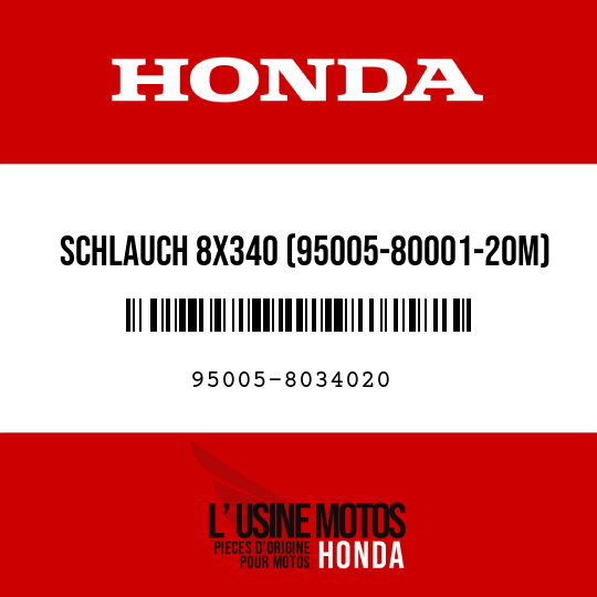 image de 95005-8034020 SCHLAUCH 8X340 (95005-80001-20M)