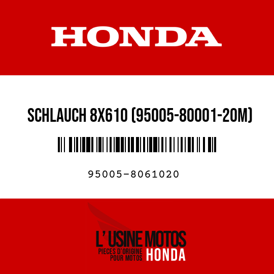 image de 95005-8061020 SCHLAUCH 8X610 (95005-80001-20M)