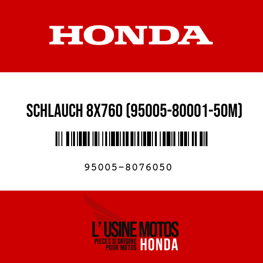 image de 95005-8076050 SCHLAUCH 8X760 (95005-80001-50M)